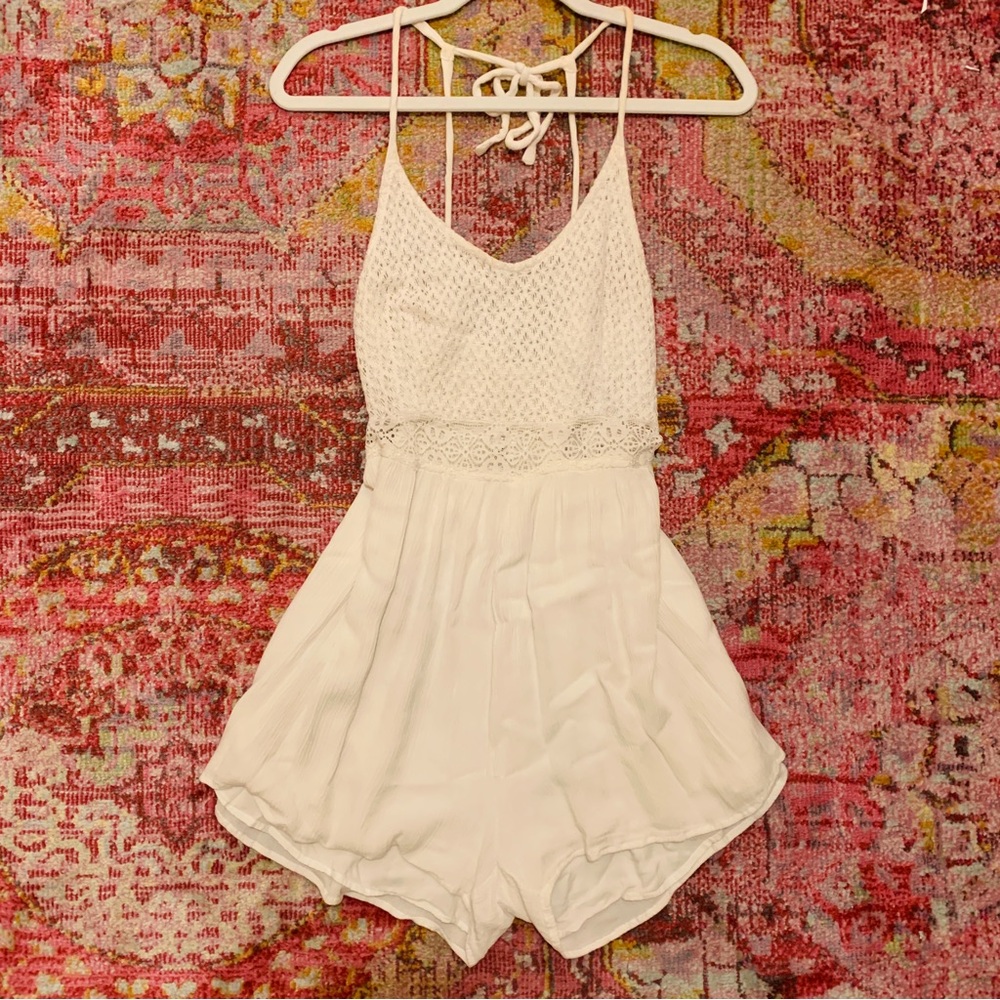 *SOLD*  “Daisy” White Lace-Eyelet Romper